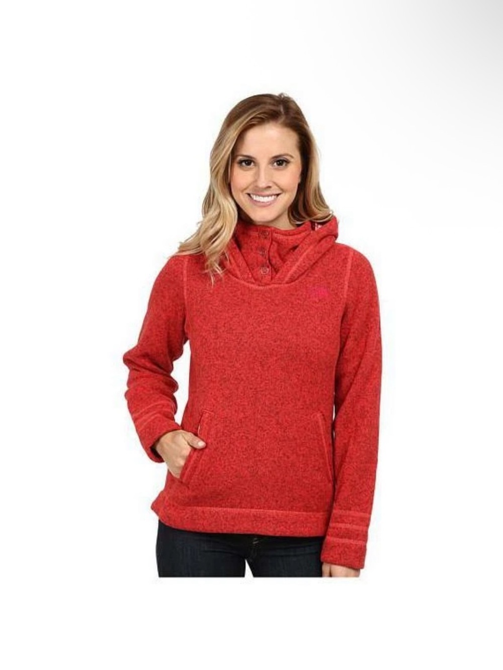 The North Face Heathered Red Cowl-Neck Pullover